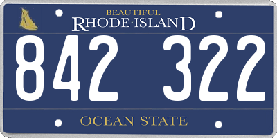 RI license plate 842322