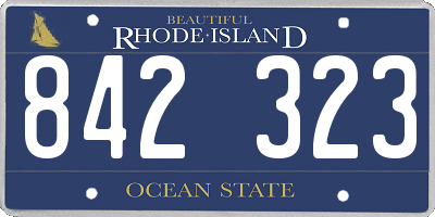 RI license plate 842323