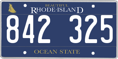 RI license plate 842325