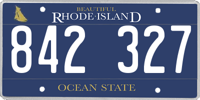 RI license plate 842327