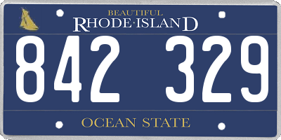 RI license plate 842329