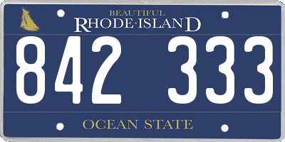 RI license plate 842333