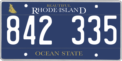 RI license plate 842335