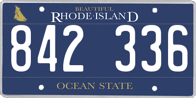 RI license plate 842336