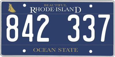 RI license plate 842337