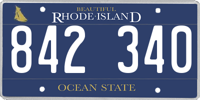 RI license plate 842340