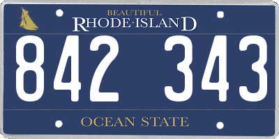 RI license plate 842343