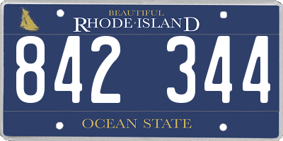 RI license plate 842344