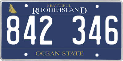 RI license plate 842346