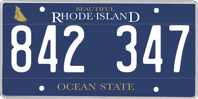 RI license plate 842347