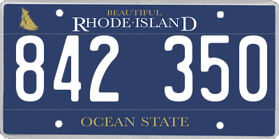 RI license plate 842350