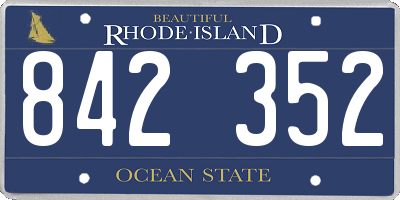 RI license plate 842352