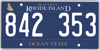 RI license plate 842353
