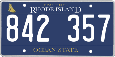 RI license plate 842357
