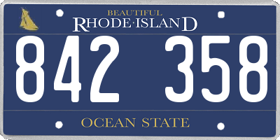 RI license plate 842358