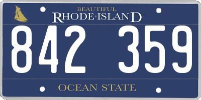 RI license plate 842359