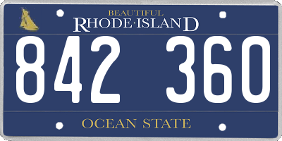 RI license plate 842360