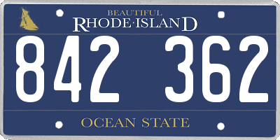 RI license plate 842362