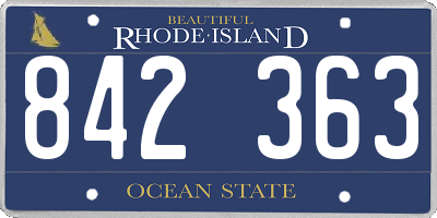 RI license plate 842363