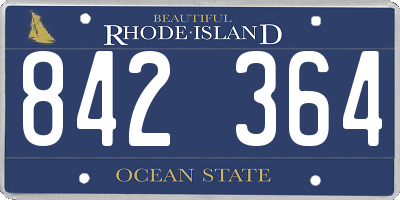 RI license plate 842364