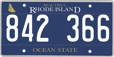 RI license plate 842366