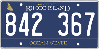 RI license plate 842367