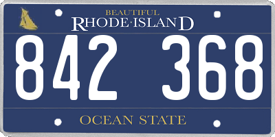 RI license plate 842368