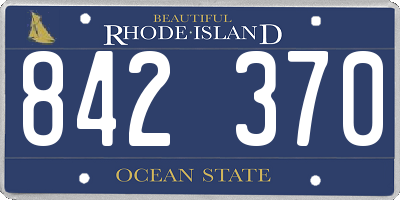 RI license plate 842370