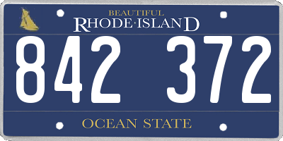 RI license plate 842372