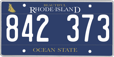 RI license plate 842373