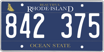 RI license plate 842375