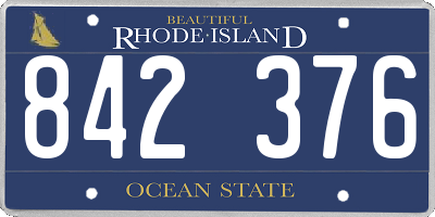 RI license plate 842376
