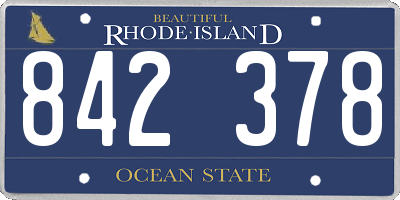 RI license plate 842378