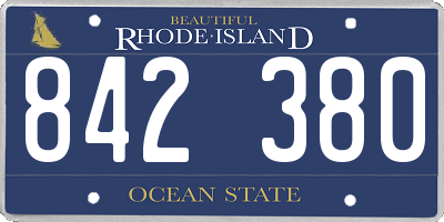 RI license plate 842380