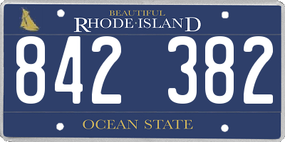 RI license plate 842382