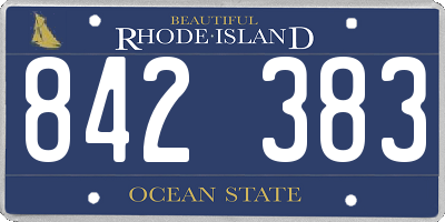 RI license plate 842383