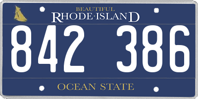RI license plate 842386