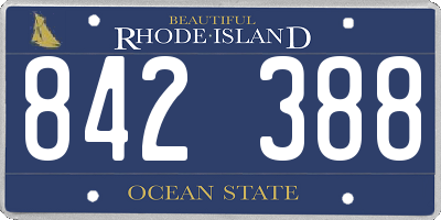 RI license plate 842388