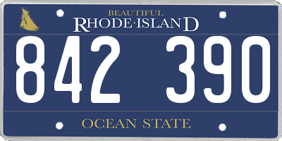 RI license plate 842390