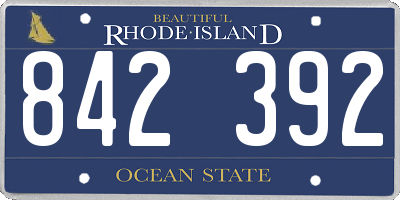 RI license plate 842392
