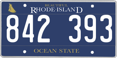 RI license plate 842393