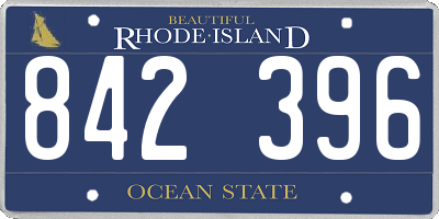 RI license plate 842396