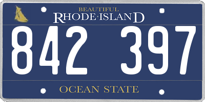 RI license plate 842397
