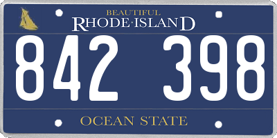 RI license plate 842398