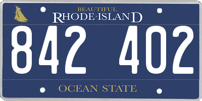 RI license plate 842402