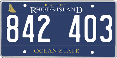 RI license plate 842403