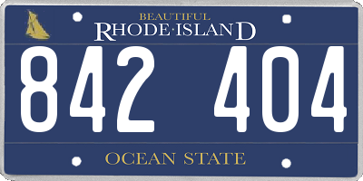 RI license plate 842404