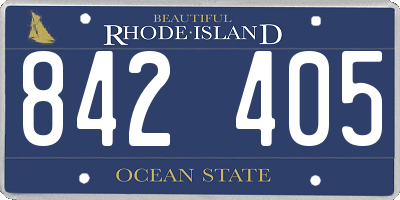 RI license plate 842405