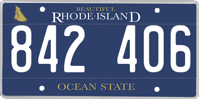 RI license plate 842406