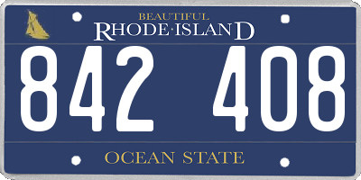 RI license plate 842408